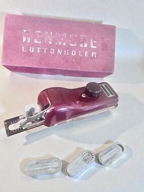 Vintage Hemline Buttonholer Sewing Tool w Attachments & Box
